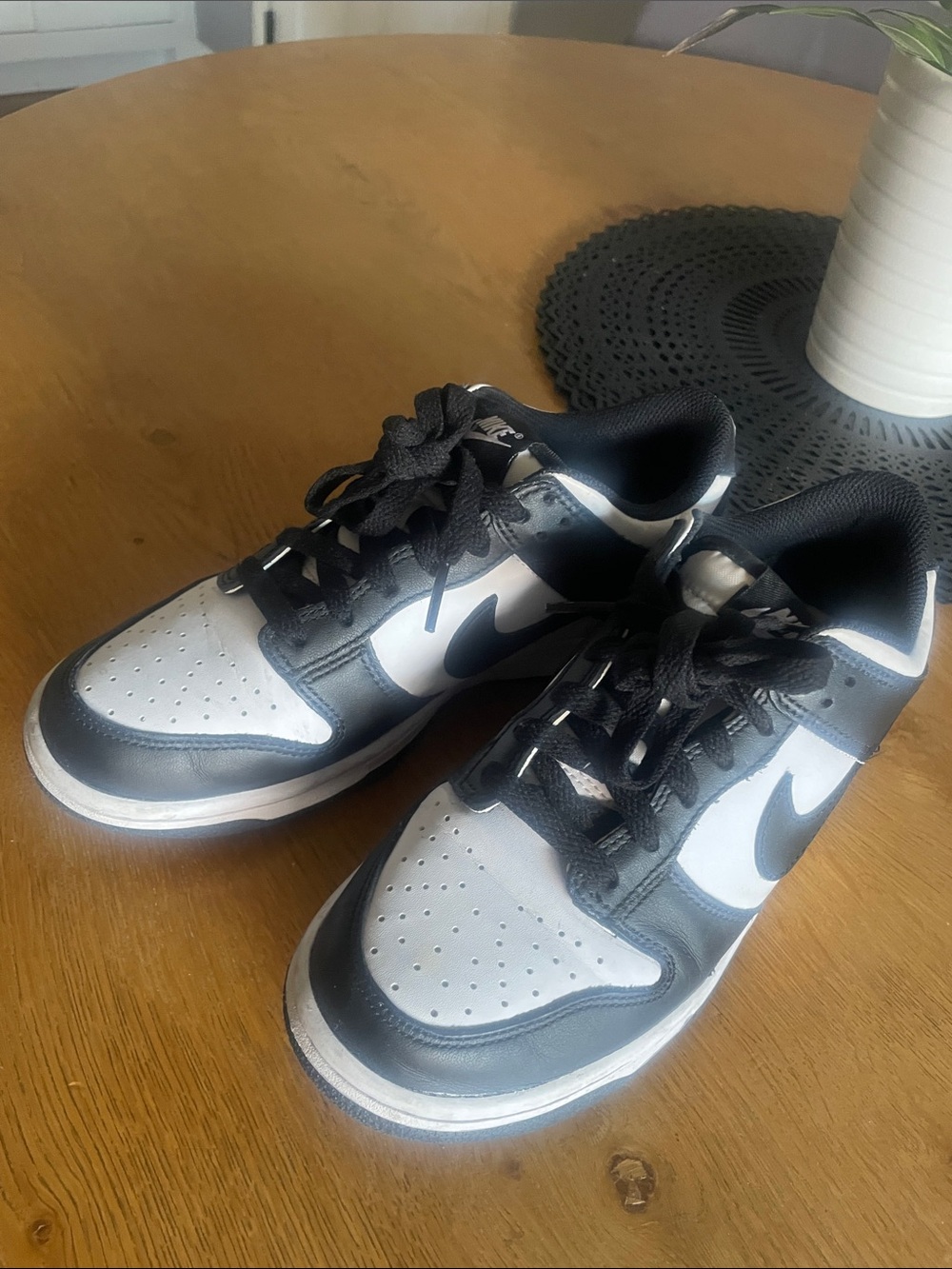 Nike Black and White Low-Top Skate Sneakers